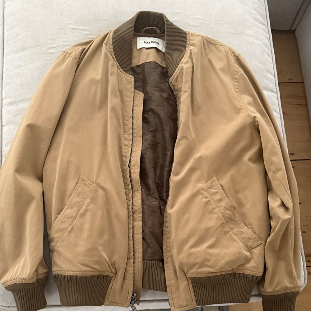 Buck Mason Tan Bomber Jacket